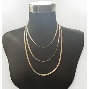 Set of 3 Vintage Sterling Silver 16" 20" 24" Necklaces Greek Key Italy